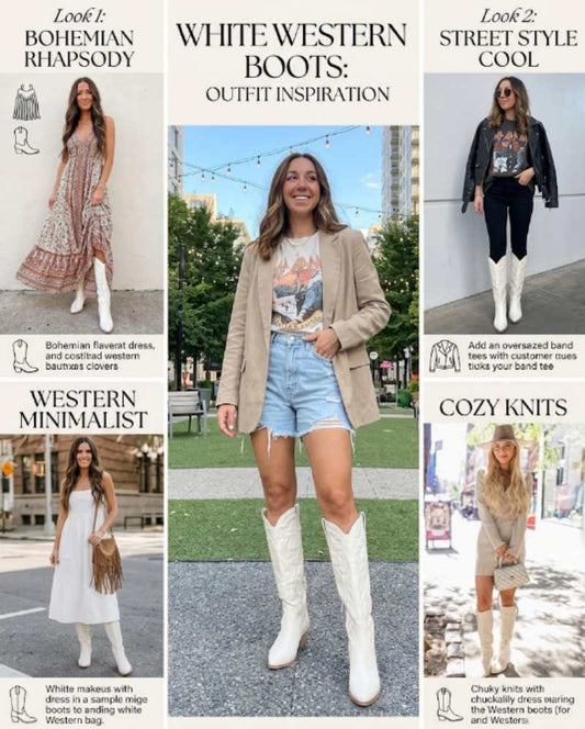 Outfit Ideas for White Western Boots Womens