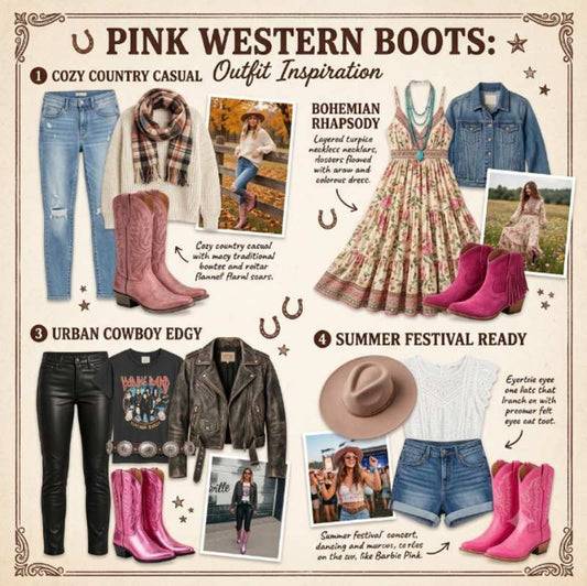 Outfit Ideas for Pink Western Boots Womens