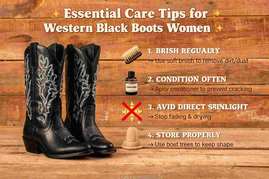 Essential Care Tips for Western Black Boots Women
