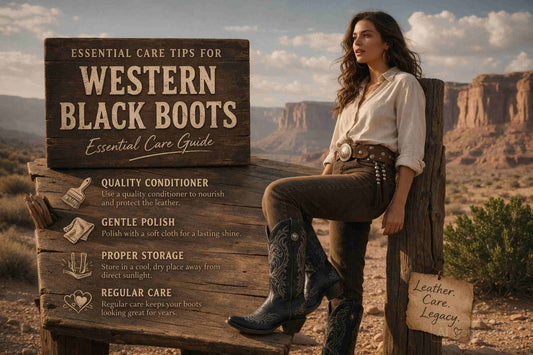 Care for black Western-style boots