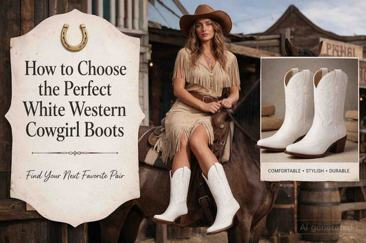 Choosing white Western-style cowgirl boots