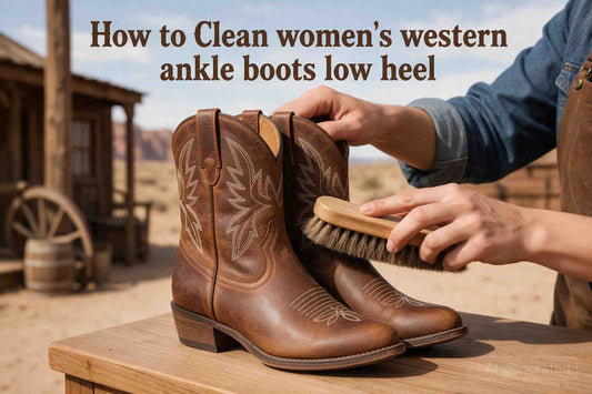 Low-heeled Western-style ankle boots