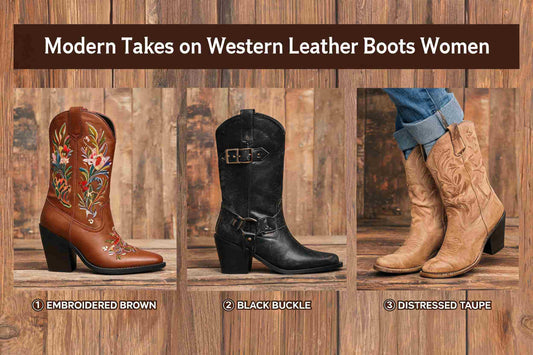 Modern Western-style leather boots