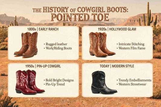 Pointed-toe cowboy boots