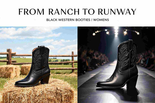 Ranch runway: Black Western boots