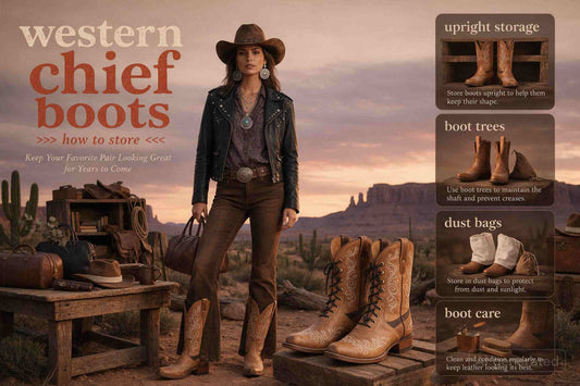 Storing women's Western-style boots