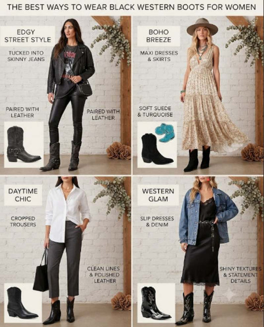 The Best Ways to Wear Black Boots Women Western
