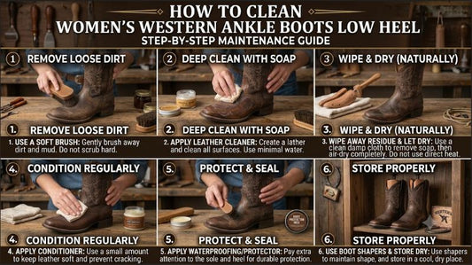 How to Clean Women's Western Ankle Boots Low Heel