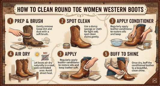 How to Clean Round Toe Women Western Boots