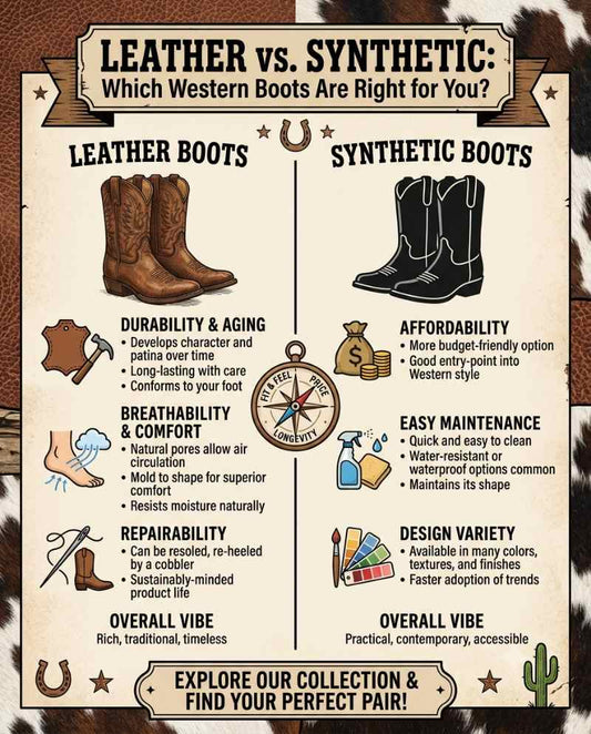 Leather vs. Synthetic: Which Western Boots Are Right for You?