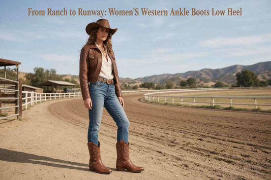 Women'S Western Ankle Boots Low Heel