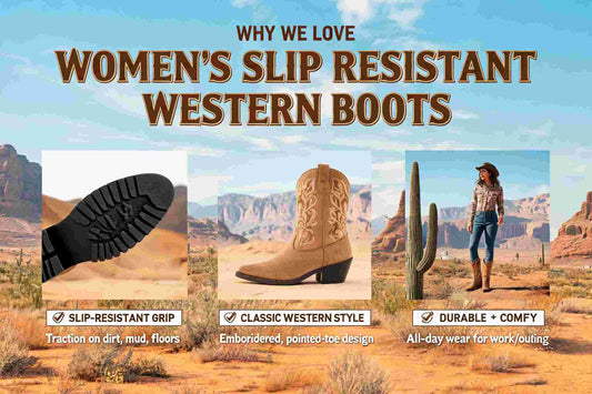 Womens Anti-slip Western Boots