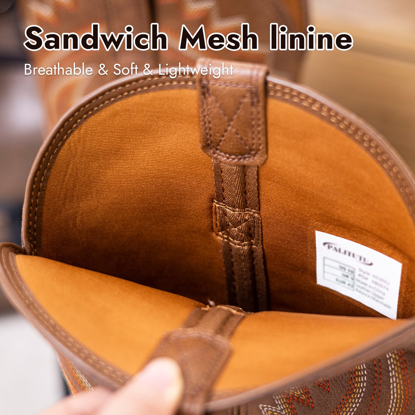 WALT wide square toe cowboy boots product detail