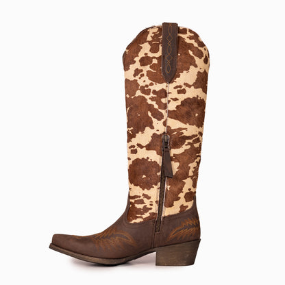 West Women's Western Cowgirl Boots - Full Grain Leather, Snip Toe MWB6040