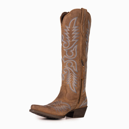 Montana West Women's Western Cowgirl Boots - Full Grain Leather, Snip Toe MWB6035