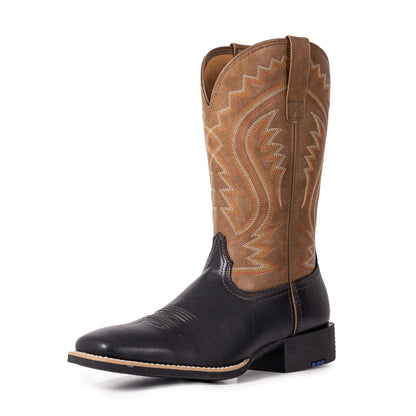 WALT men's Western boots side view with embroidered shaft