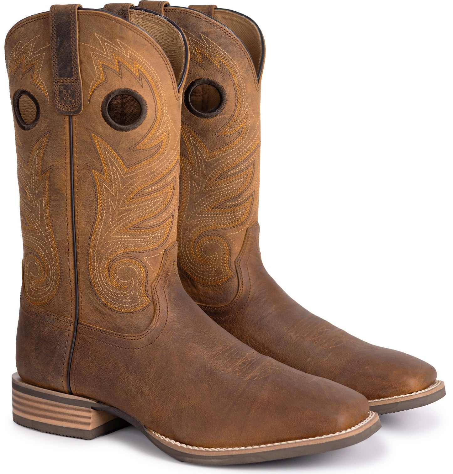 Brown Square Toe Cowboy Boots