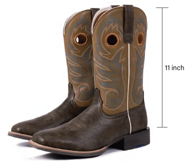 Palitutu CASH Men's Western Cowboy Boots - High-Grade Synthetic Leather, Square Toe PLT603604